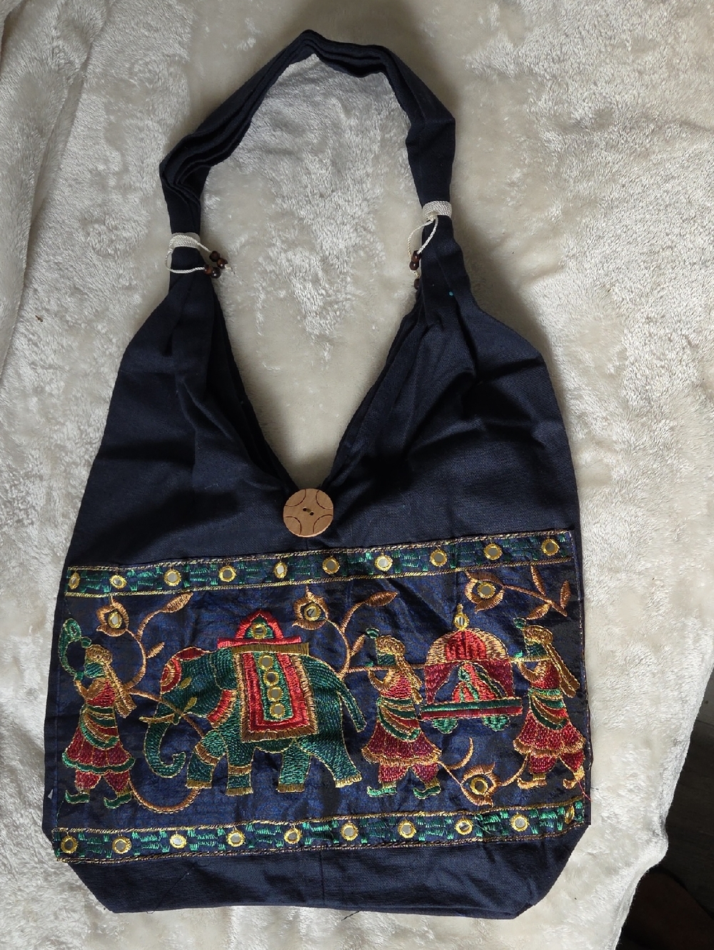 Rajasthani Embroidered Women's Jhola Bag. Blue. NWOT.